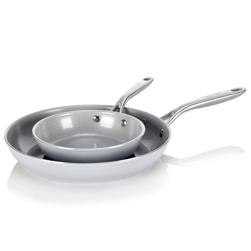 TECHEF - CeraTerra 8" & 12" Ceramic Nonstick Frying Pan Skillet, (PTFE, PFAS, and PFOA Free), Dishwasher Oven Safe, Stainless Steel Handle, Induction-Ready, Made in Korea (2-Piece Set) - Image 2